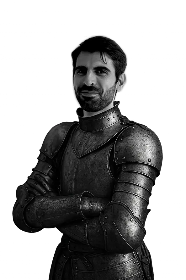 Mathieu Piñol en armure