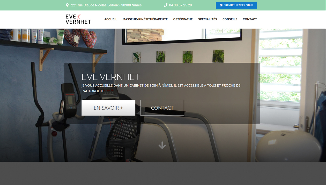 Page d'accueil du site Eve Vernhet